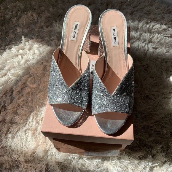 Miu Miu Glitter Mules - Picture 3 of 6